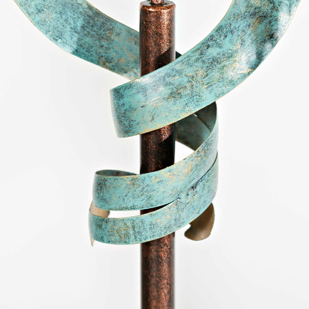 56" Antique Blue Dual Dragon Metal Yard Spinner | Plow & Hearth