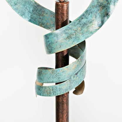 56" Antique Blue Dual Dragon Metal Yard Spinner | Plow & Hearth