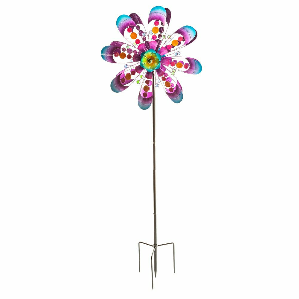 Jewel Bubbles Metal Wind Spinner, Purple | Plow & Hearth