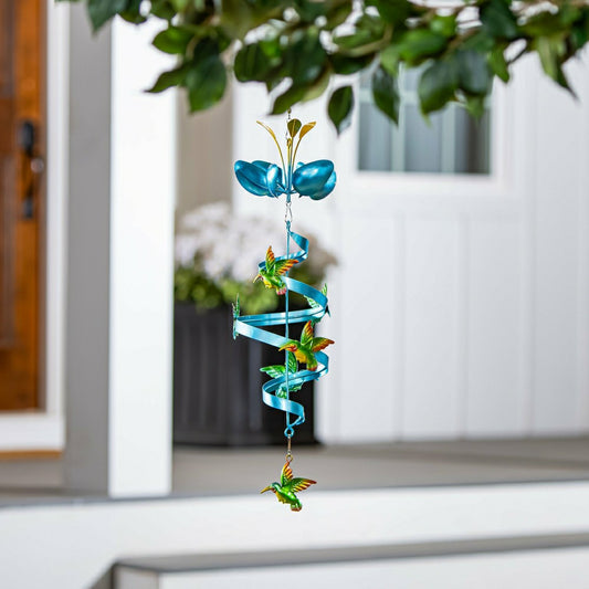 Metal Hummingbird Wind Twirler 24"H | Plow & Hearth