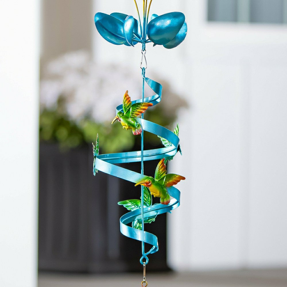 Metal Hummingbird Wind Twirler 24"H | Plow & Hearth