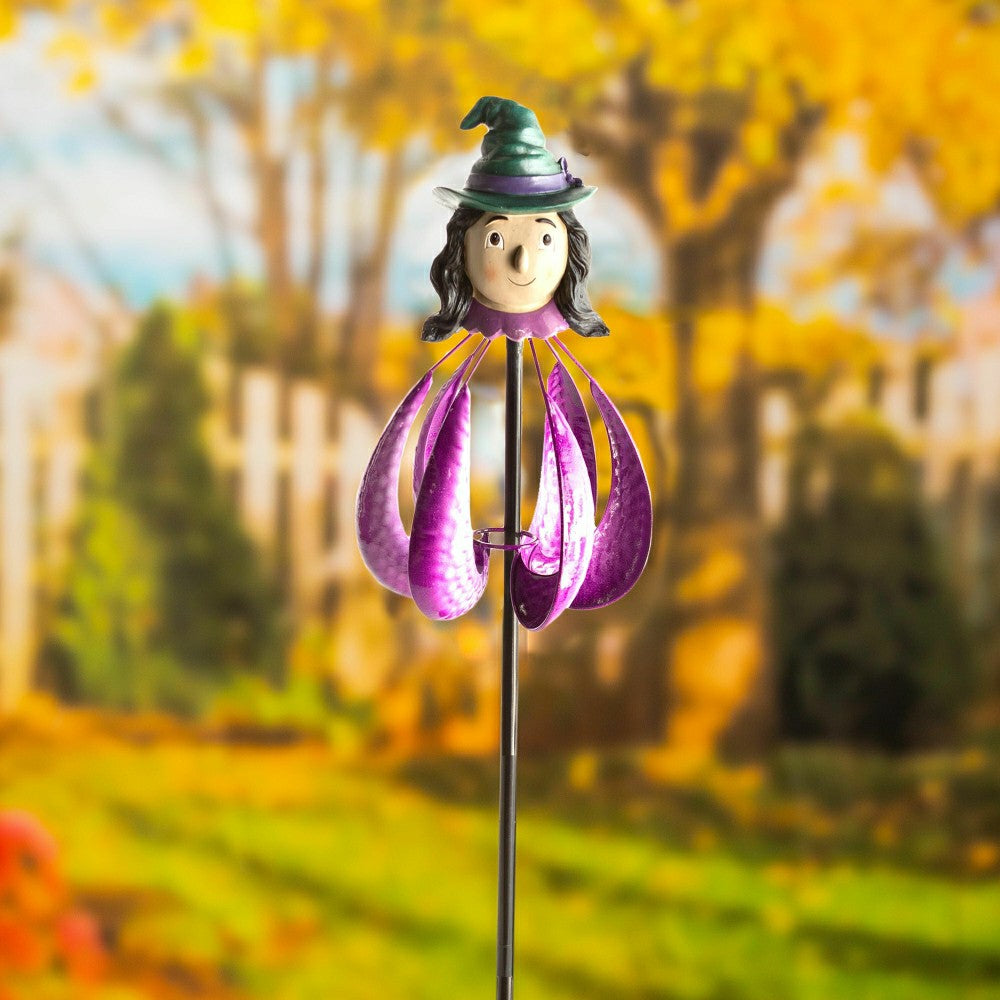 Halloween Witch Metal Garden Wind Spinner | Plow & Hearth