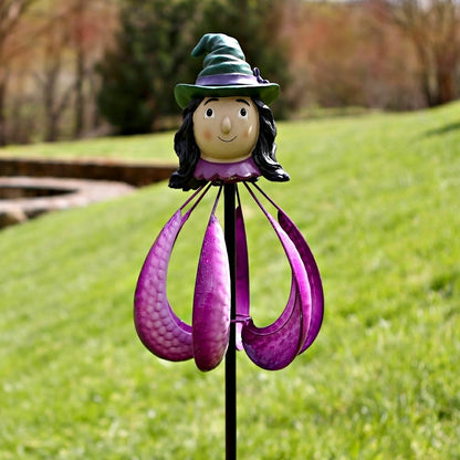Halloween Witch Metal Garden Wind Spinner | Plow & Hearth