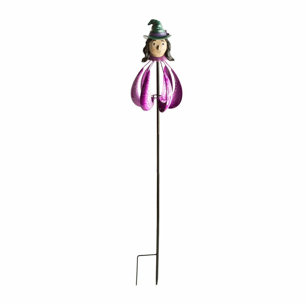 Halloween Witch Metal Garden Wind Spinner | Plow & Hearth