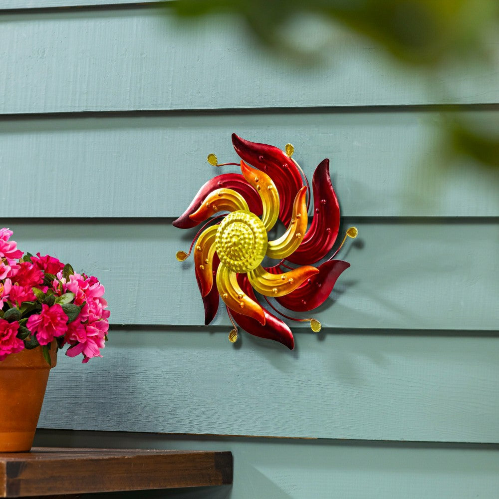 Celestial Swirl Red Wall Spinner 13"D | Plow & Hearth