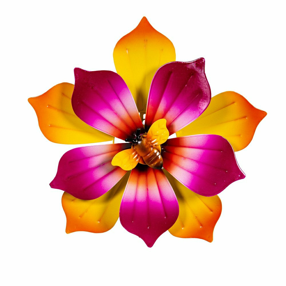 Metal Radiant Blossom Bee Wall Spinner 13"D | Plow & Hearth