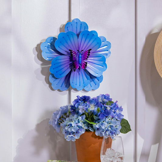 Metal Blooming Butterfly Wall Spinner 13"D | Plow & Hearth