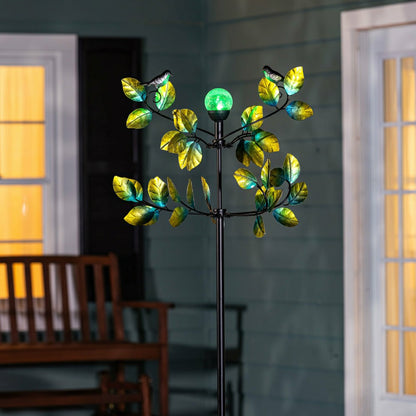 Bird and Leaves Solar Wind Spinner 80"H | Plow & Hearth
