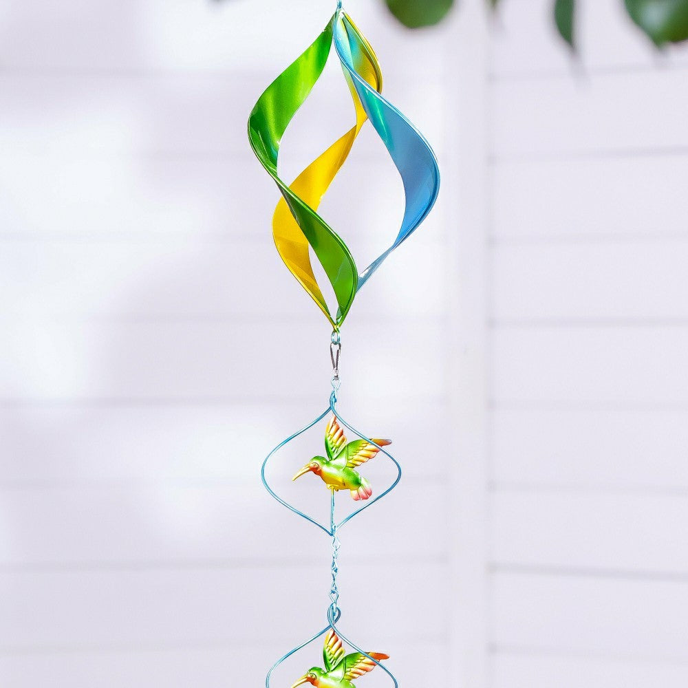 Metal Hummingbird Wind Twirler 41"H | Plow & Hearth