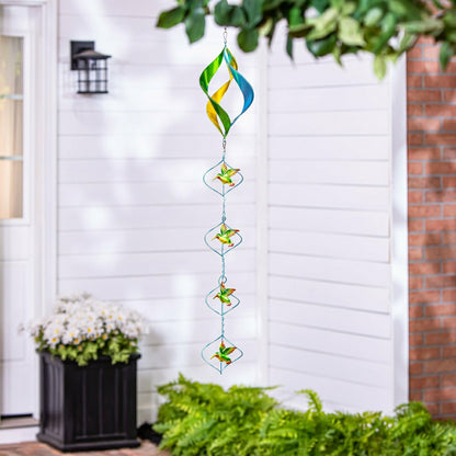 Metal Hummingbird Wind Twirler 41"H | Plow & Hearth