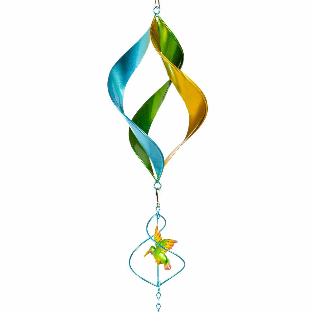 Metal Hummingbird Wind Twirler 41"H | Plow & Hearth