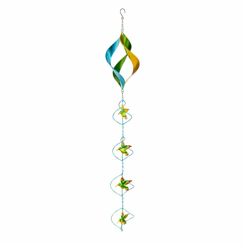 Metal Hummingbird Wind Twirler 41"H | Plow & Hearth