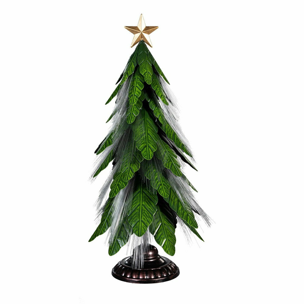 Shades of Green Garden Statue, Metal Fiber Optic LED Statue, Evergreen | Plow & Hearth