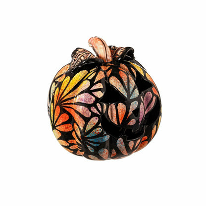 Floral Burst Ceramic Talavera Pumpkin, Small | Plow & Hearth