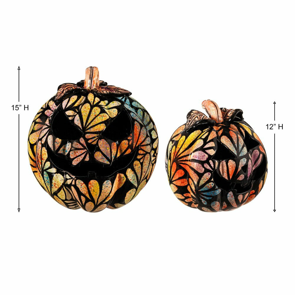 Floral Burst Ceramic Talavera Pumpkin, Small | Plow & Hearth