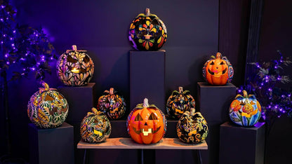Floral Burst Ceramic Talavera Pumpkin, Small | Plow & Hearth