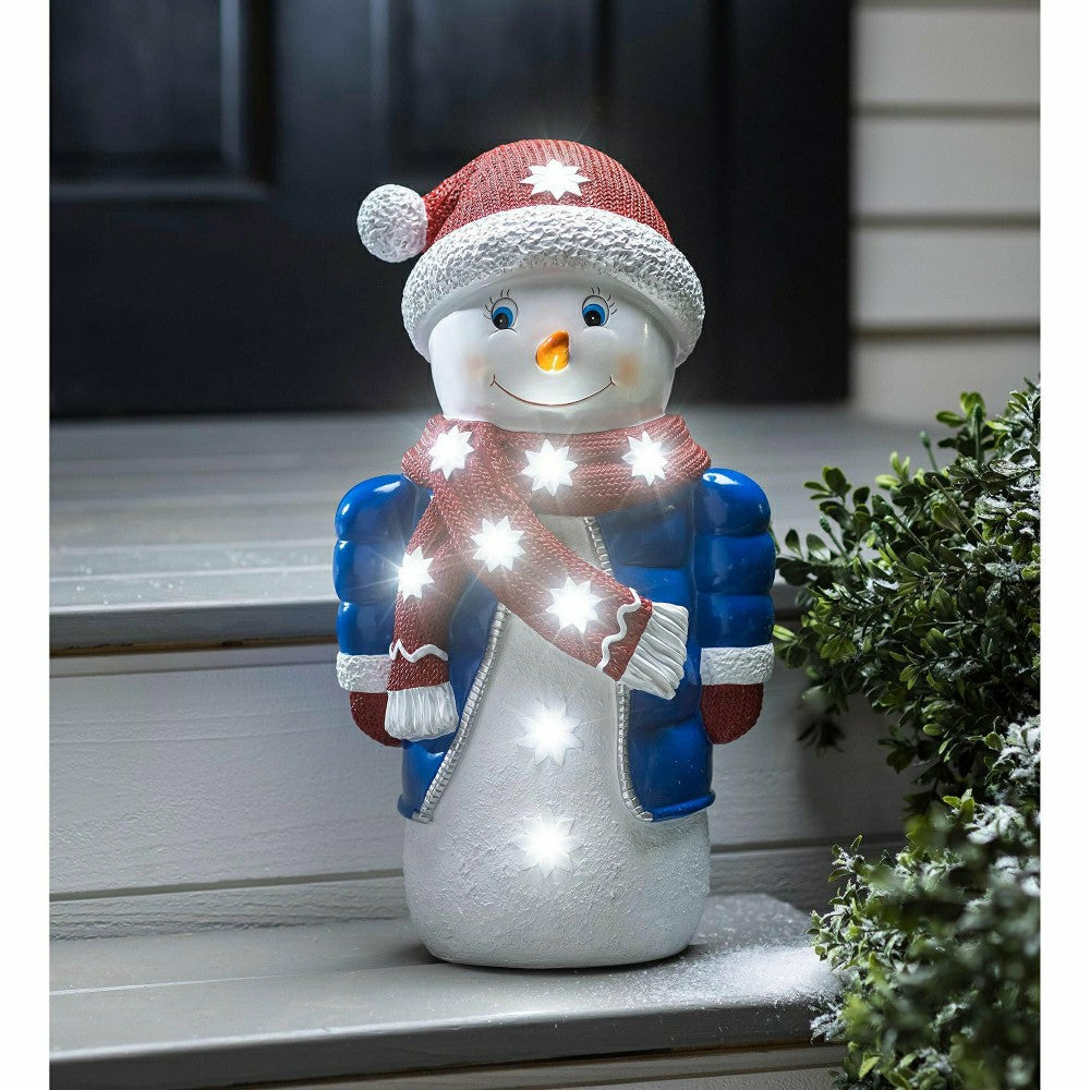 Lighted Snowman Shorty Statue | Plow & Hearth