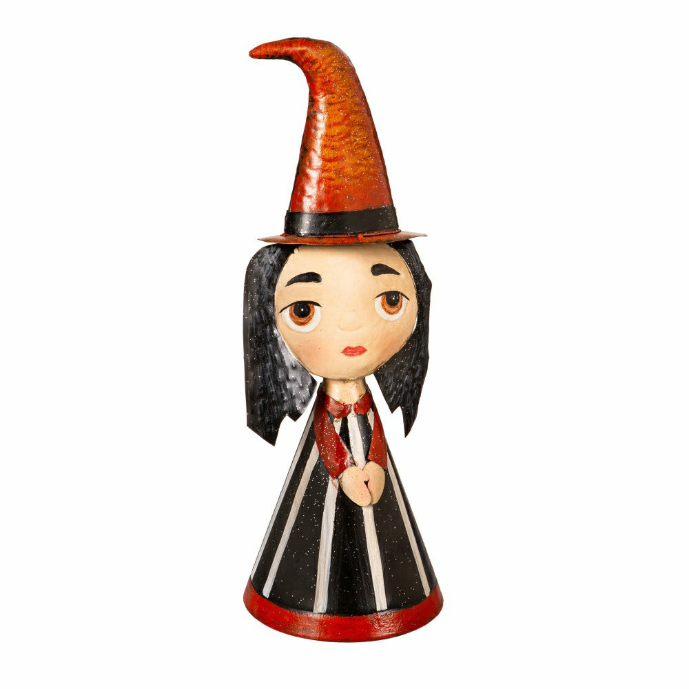 Metal Witch Statue with Orange Hat | Plow & Hearth