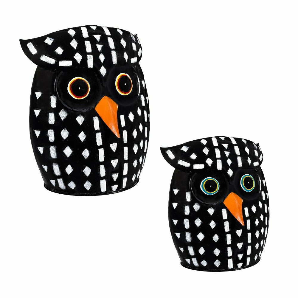 Harvest Dotted Owl Garden Statue Set | Plow & Hearth