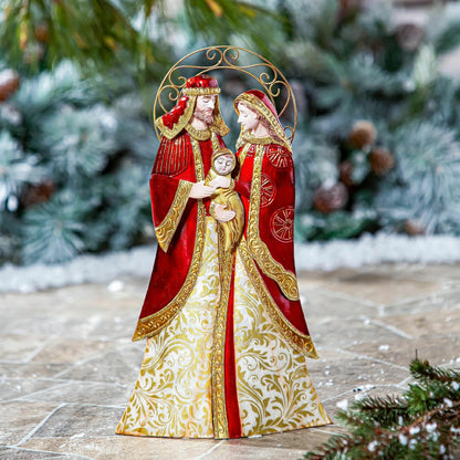 Holy Family Metal & Capiz Nativity Garden Statue, 16"H | Plow & Hearth