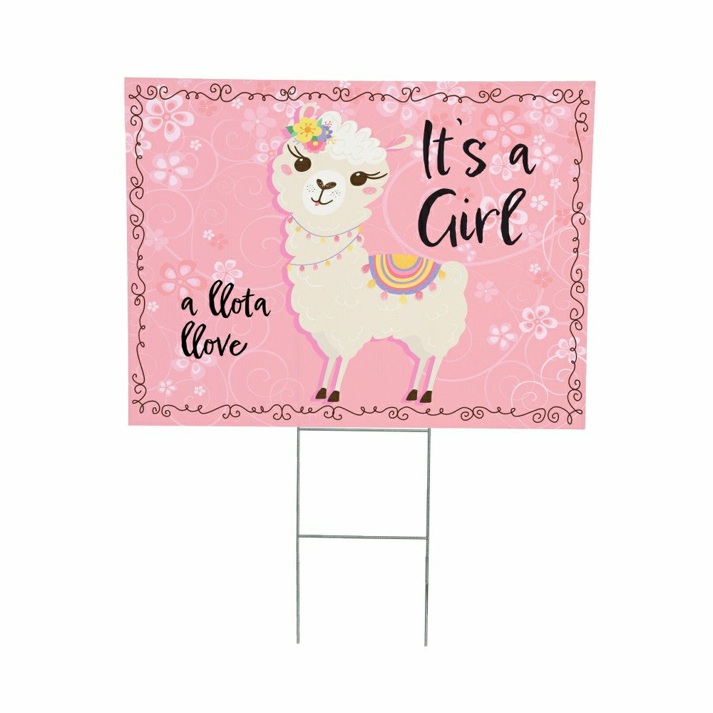 It's a Girl Baby Alpaca Yard Sign | Plow & Hearth