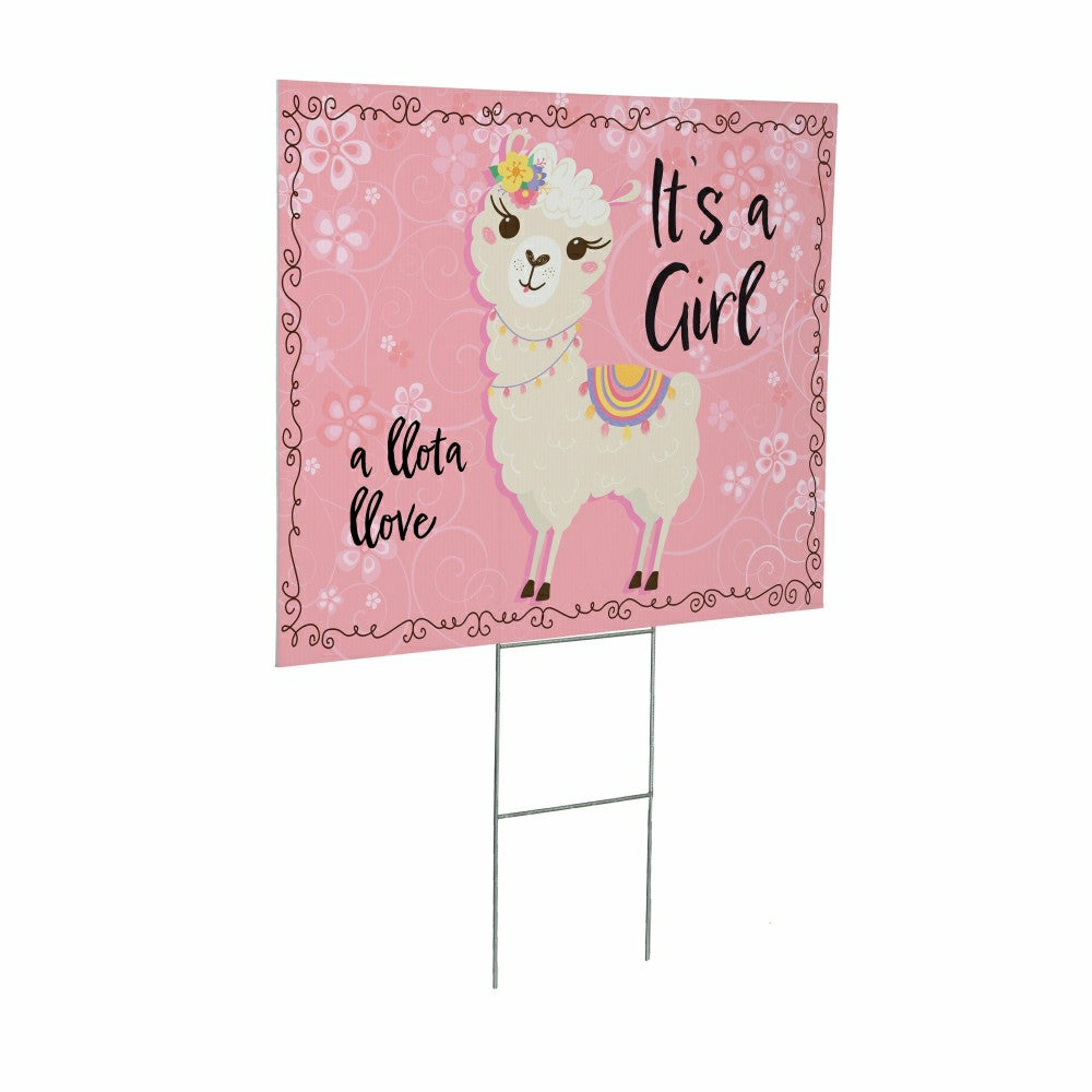 It's a Girl Baby Alpaca Yard Sign | Plow & Hearth