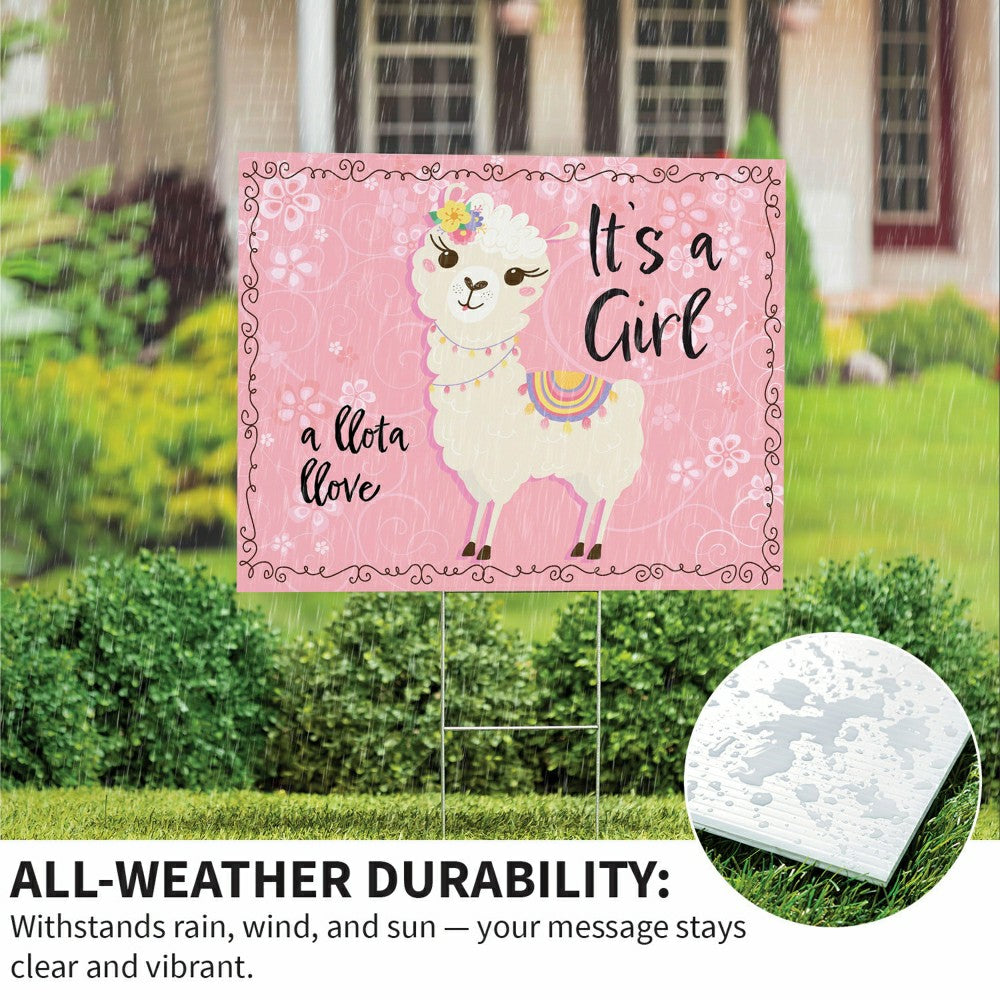 It's a Girl Baby Alpaca Yard Sign | Plow & Hearth
