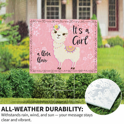 It's a Girl Baby Alpaca Yard Sign | Plow & Hearth