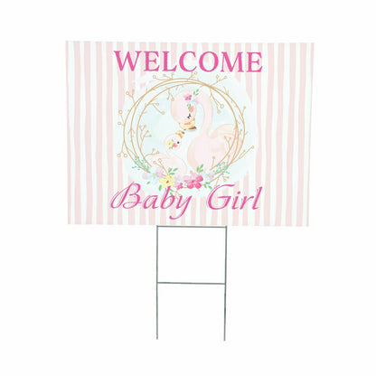 Flamingo Welcome Baby Girl Yard Sign | Plow & Hearth