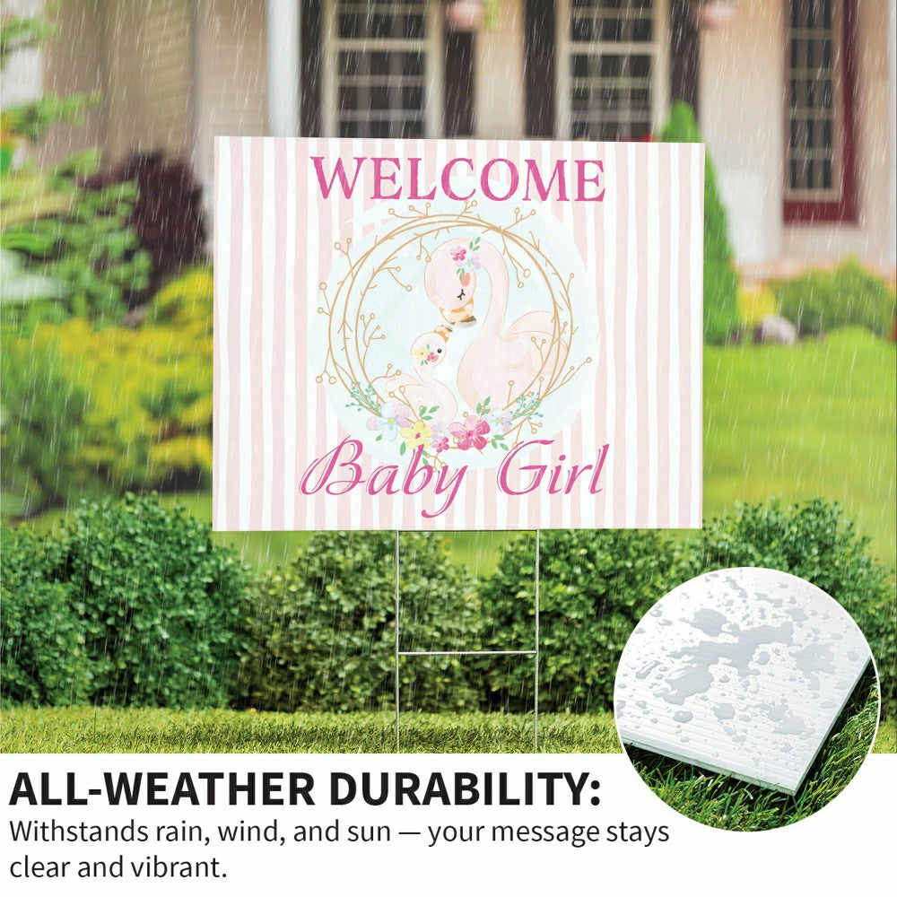 Flamingo Welcome Baby Girl Yard Sign | Plow & Hearth