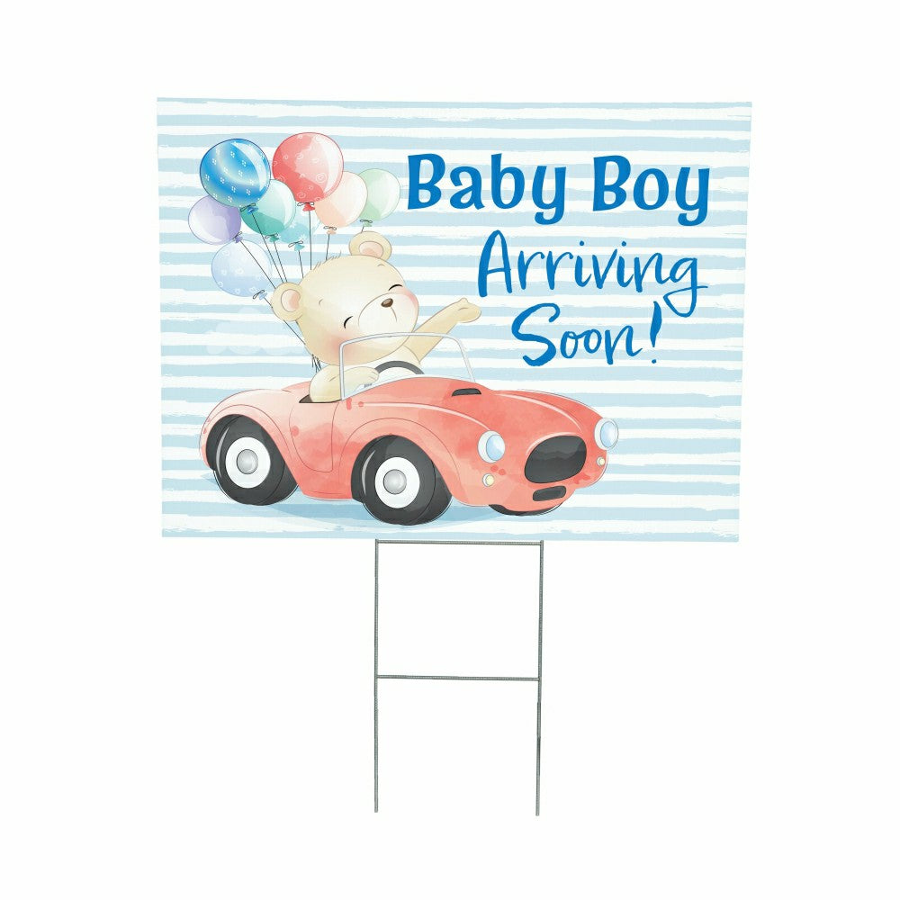 Bear Baby Boy Arriving Soon Yard Sign | Plow & Hearth