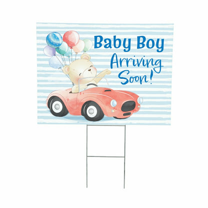 Bear Baby Boy Arriving Soon Yard Sign | Plow & Hearth