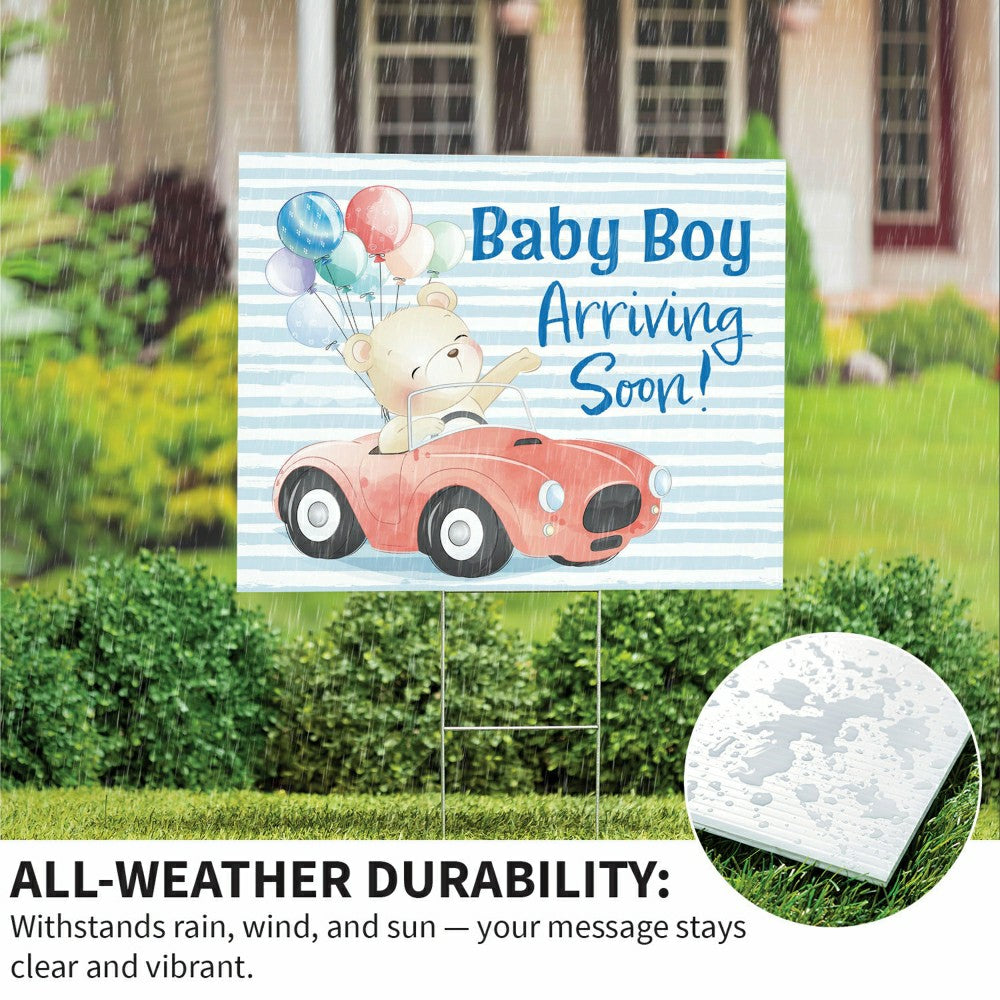 Bear Baby Boy Arriving Soon Yard Sign | Plow & Hearth