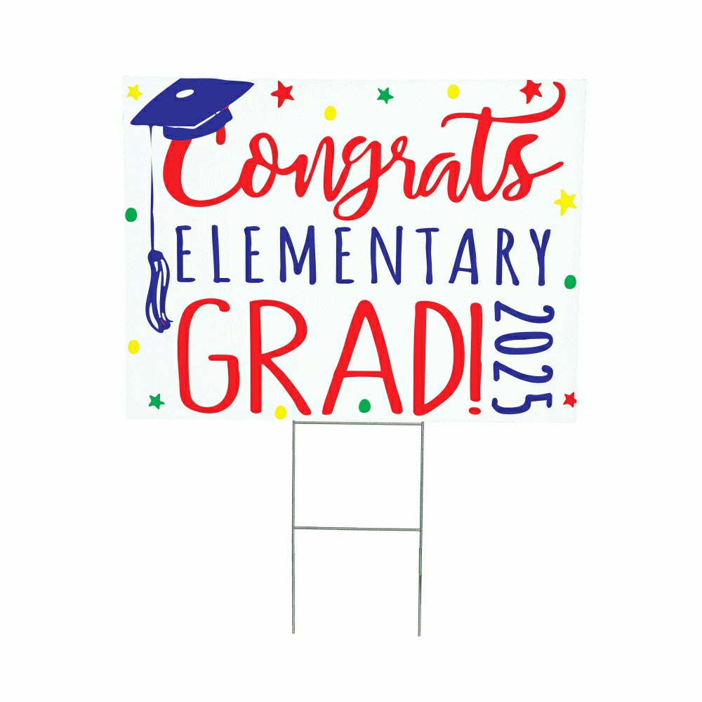 Elementary Graduation Coroplast Yard Sign with H-Stake | Plow & Hearth