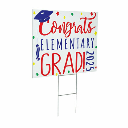 Elementary Graduation Coroplast Yard Sign with H-Stake | Plow & Hearth