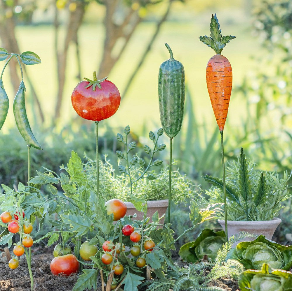 Vegetable Shaped Metal Plant Stakes, Set of 4 | Plow & Hearth