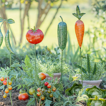 Vegetable Shaped Metal Plant Stakes, Set of 4 | Plow & Hearth