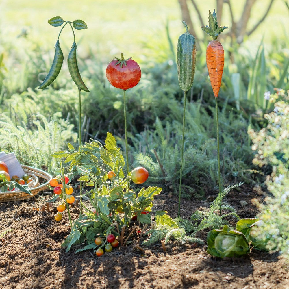 Vegetable Shaped Metal Plant Stakes, Set of 4 | Plow & Hearth