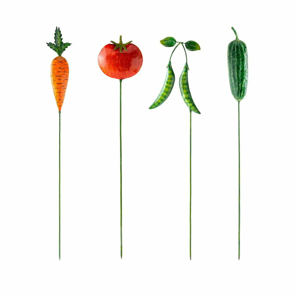 Vegetable Shaped Metal Plant Stakes, Set of 4 | Plow & Hearth