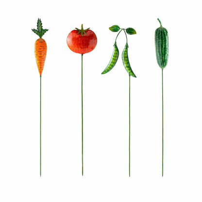 Vegetable Shaped Metal Plant Stakes, Set of 4 | Plow & Hearth