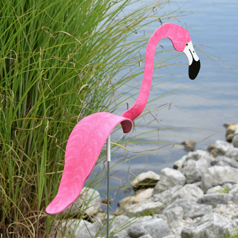 Hot Pink Dancing Flamingo Sculpture | Plow & Hearth