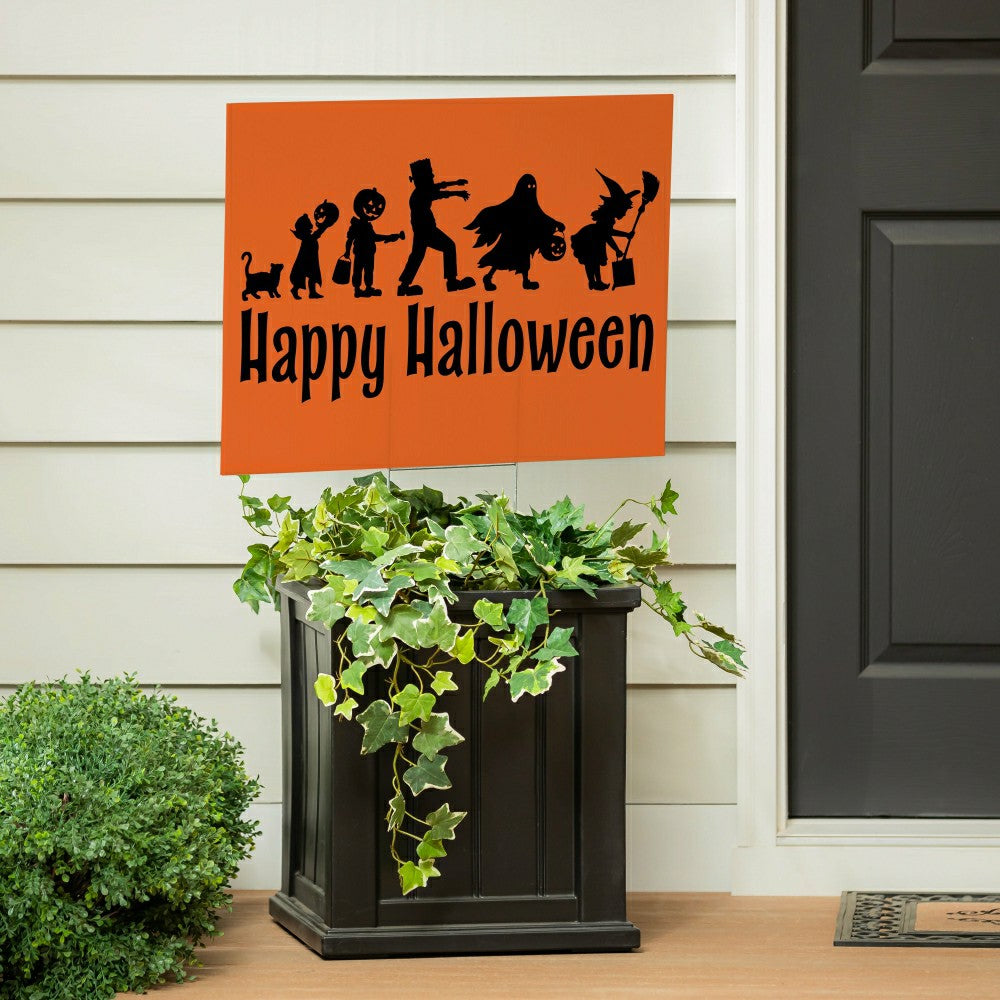 HALLOWEEN COROPLAST Yard Sign,"Happy Halloween",24"x18" | Plow & Hearth
