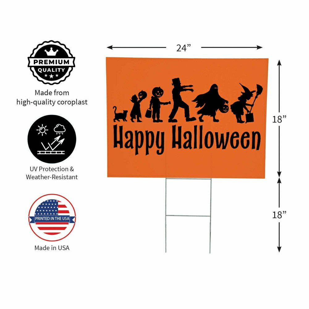 HALLOWEEN COROPLAST Yard Sign,"Happy Halloween",24"x18" | Plow & Hearth