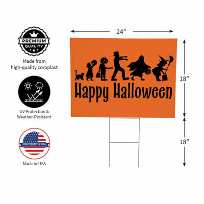 HALLOWEEN COROPLAST Yard Sign,"Happy Halloween",24"x18" | Plow & Hearth