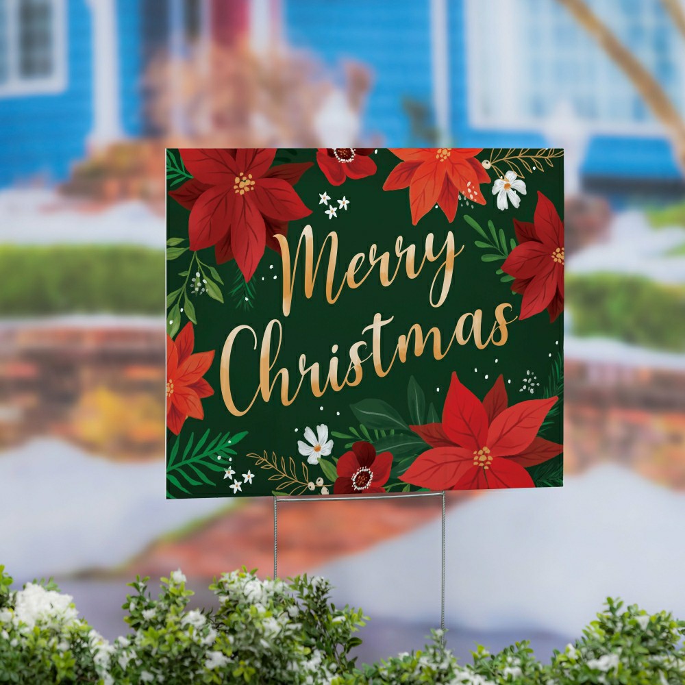 COROPLAST Yard Sign, "MERRY CHRISTMAS", 24"x18" | Plow & Hearth