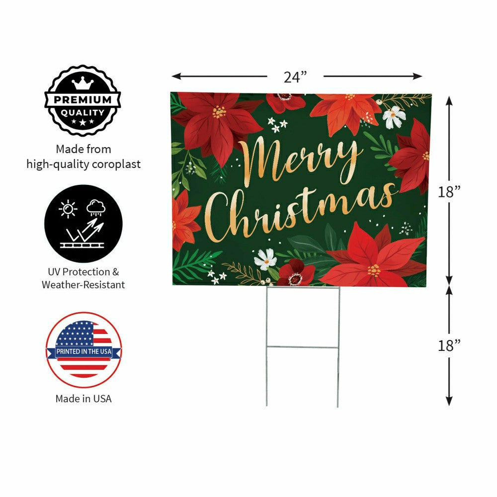 COROPLAST Yard Sign, "MERRY CHRISTMAS", 24"x18" | Plow & Hearth