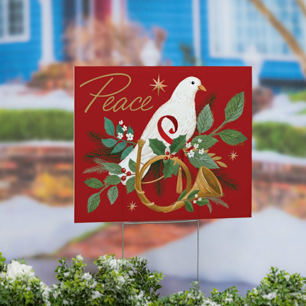 Dove of Peace COROPLAST Yard Sign, 24"x18" | Plow & Hearth
