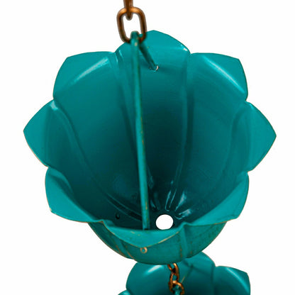 Blue Flower Cup Rain Chain | Plow & Hearth