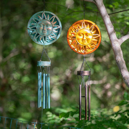Metal Embossed Sun Wind Chime, Set of 2 | Plow & Hearth