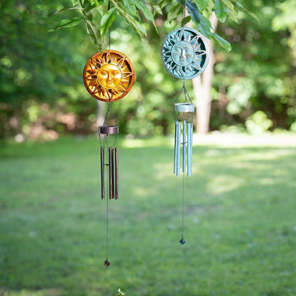 Metal Embossed Sun Wind Chime, Set of 2 | Plow & Hearth